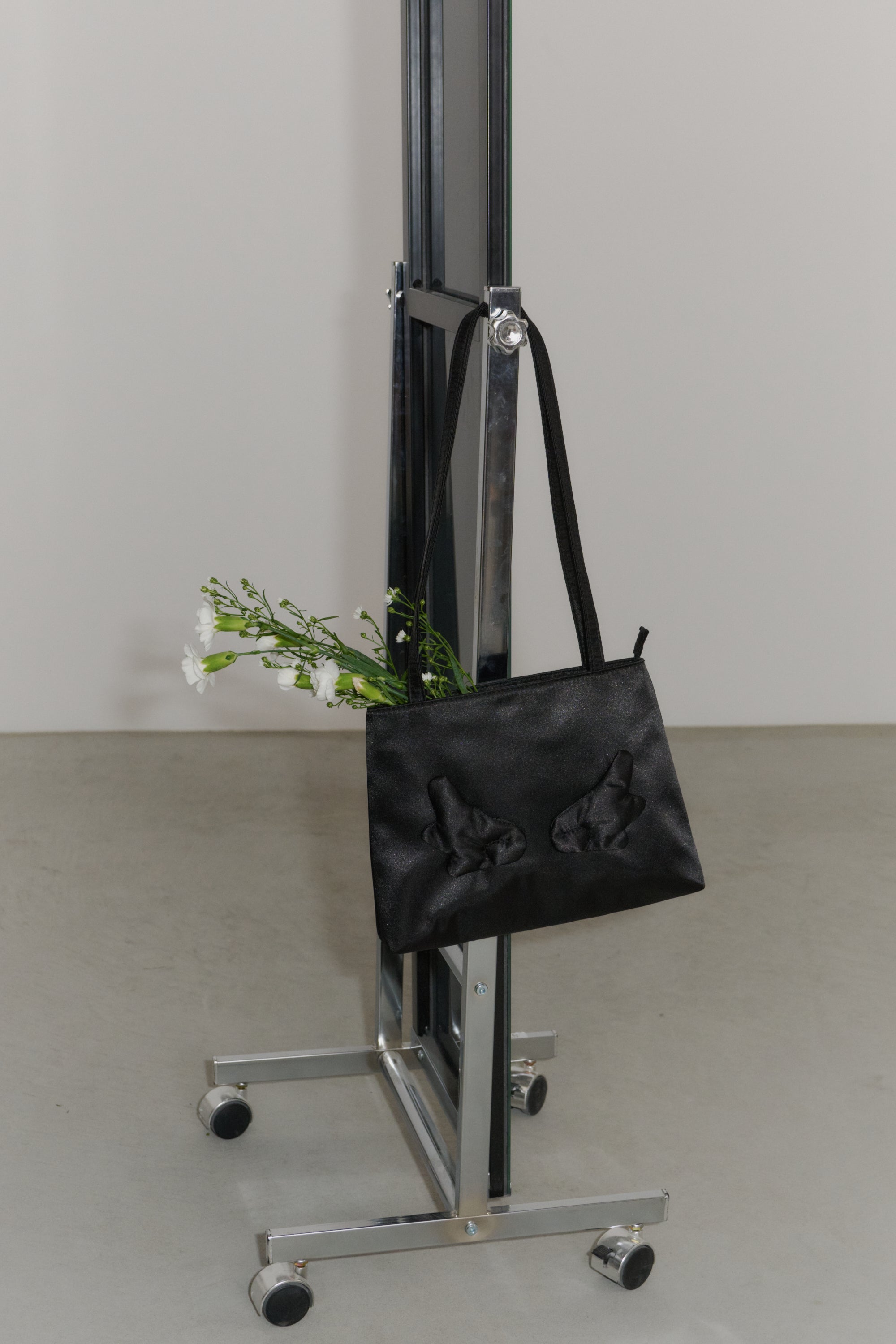 angel satin shoulder bag