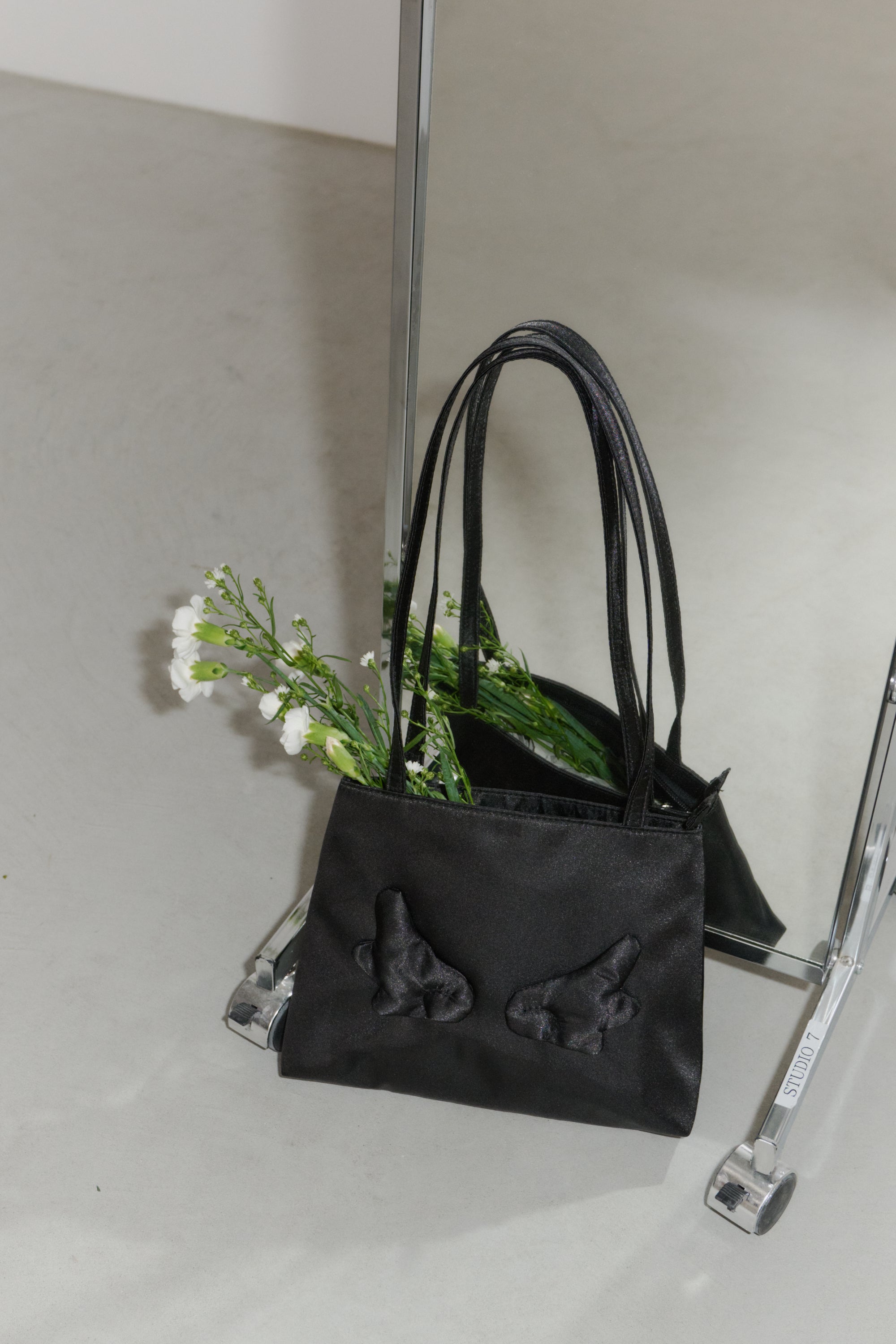 angel satin shoulder bag