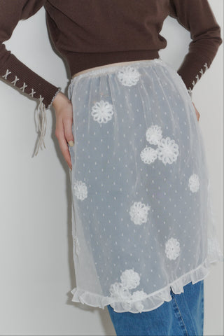 flower dot sheer skirt