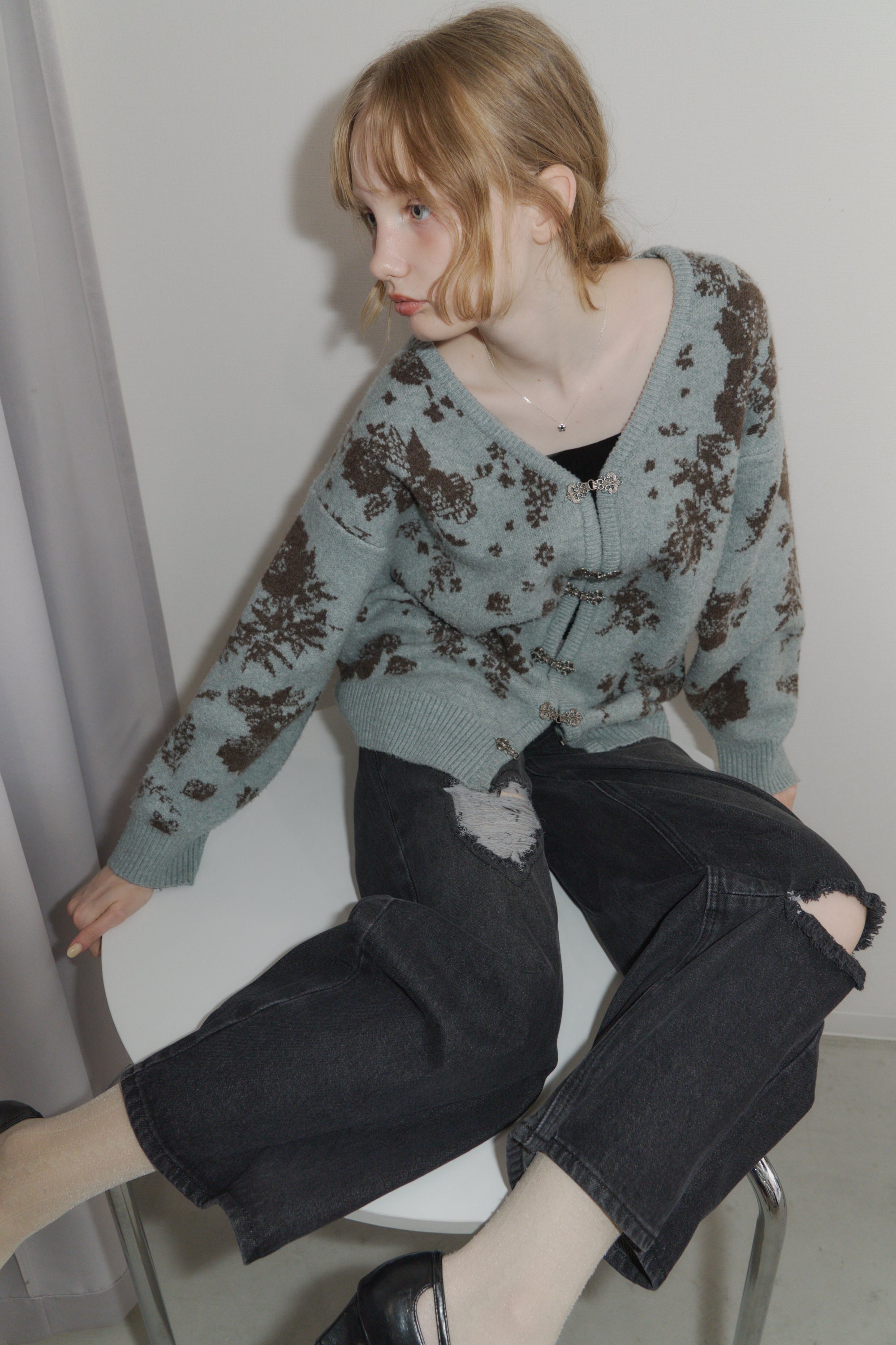 flower china cardigan