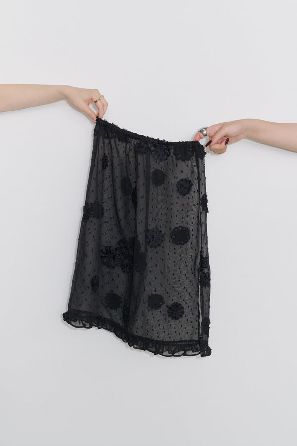 flower dot sheer skirt