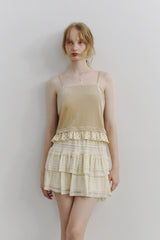 lace tiered frill mini skirt