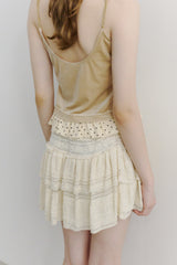 lace tiered frill mini skirt