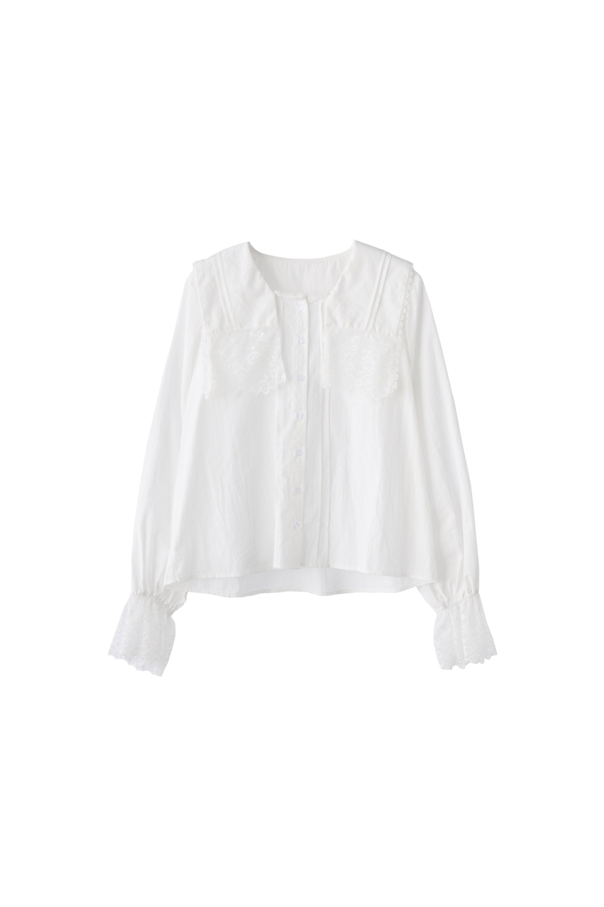 vintage square lace collar blouse