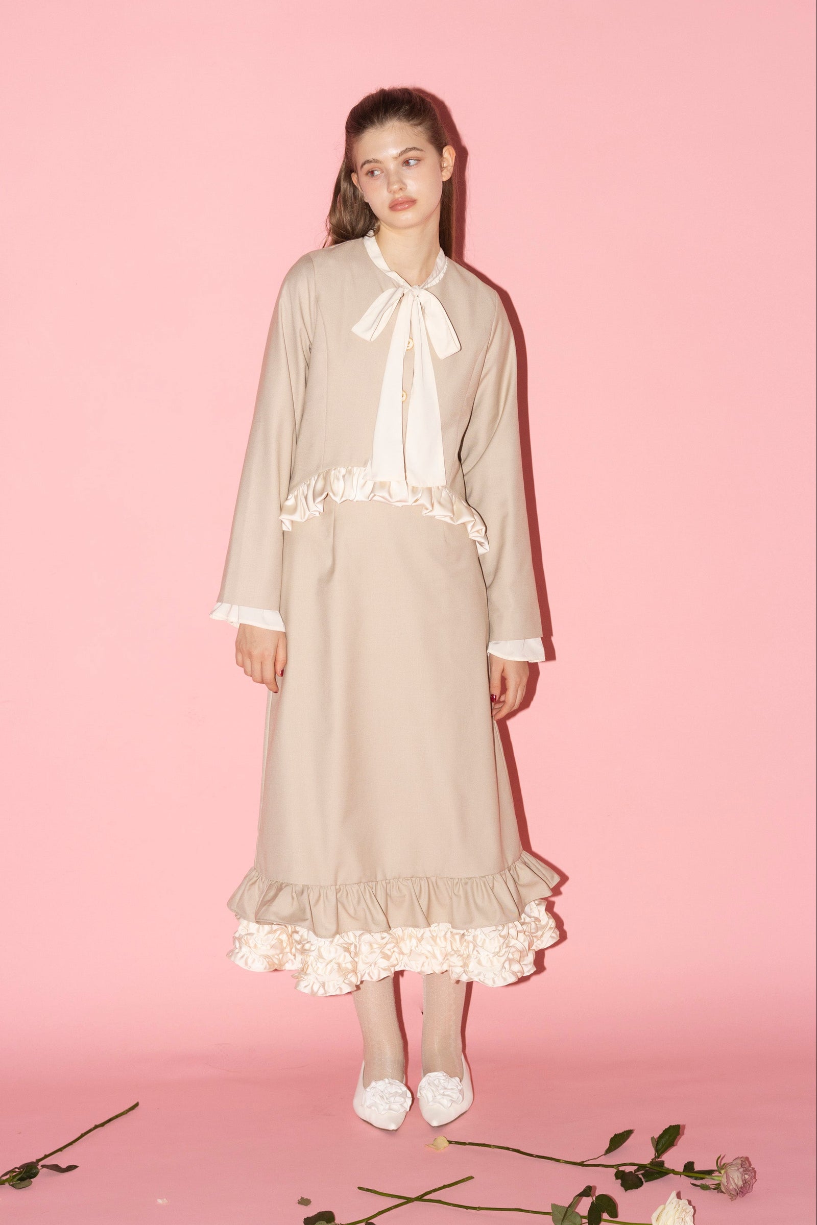 idemイデム　 blooming frill long skirt blooming frill long skirt / フリルデザインスカート【セットアップ