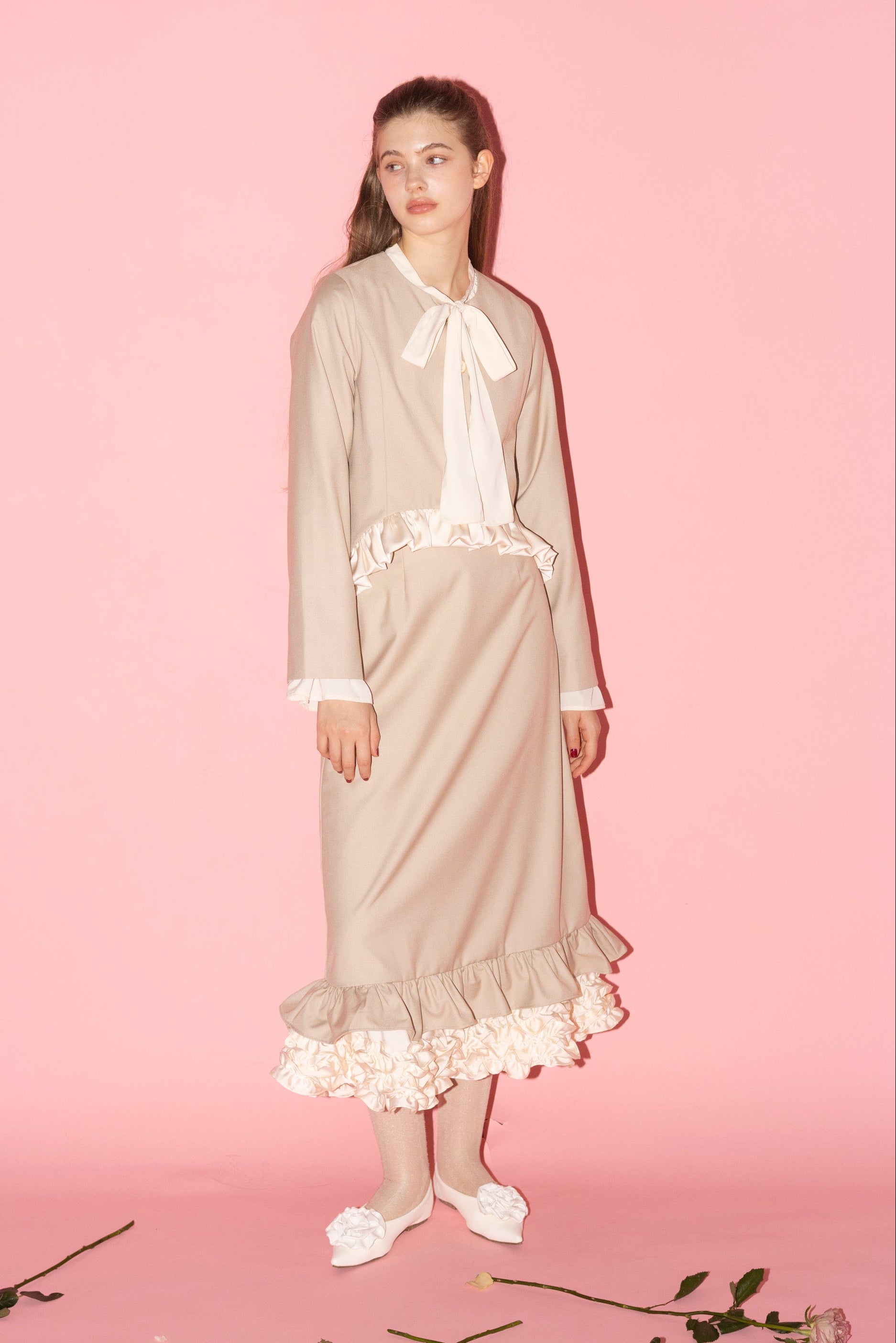 blooming frill long skirt【セットアップ着用可能】