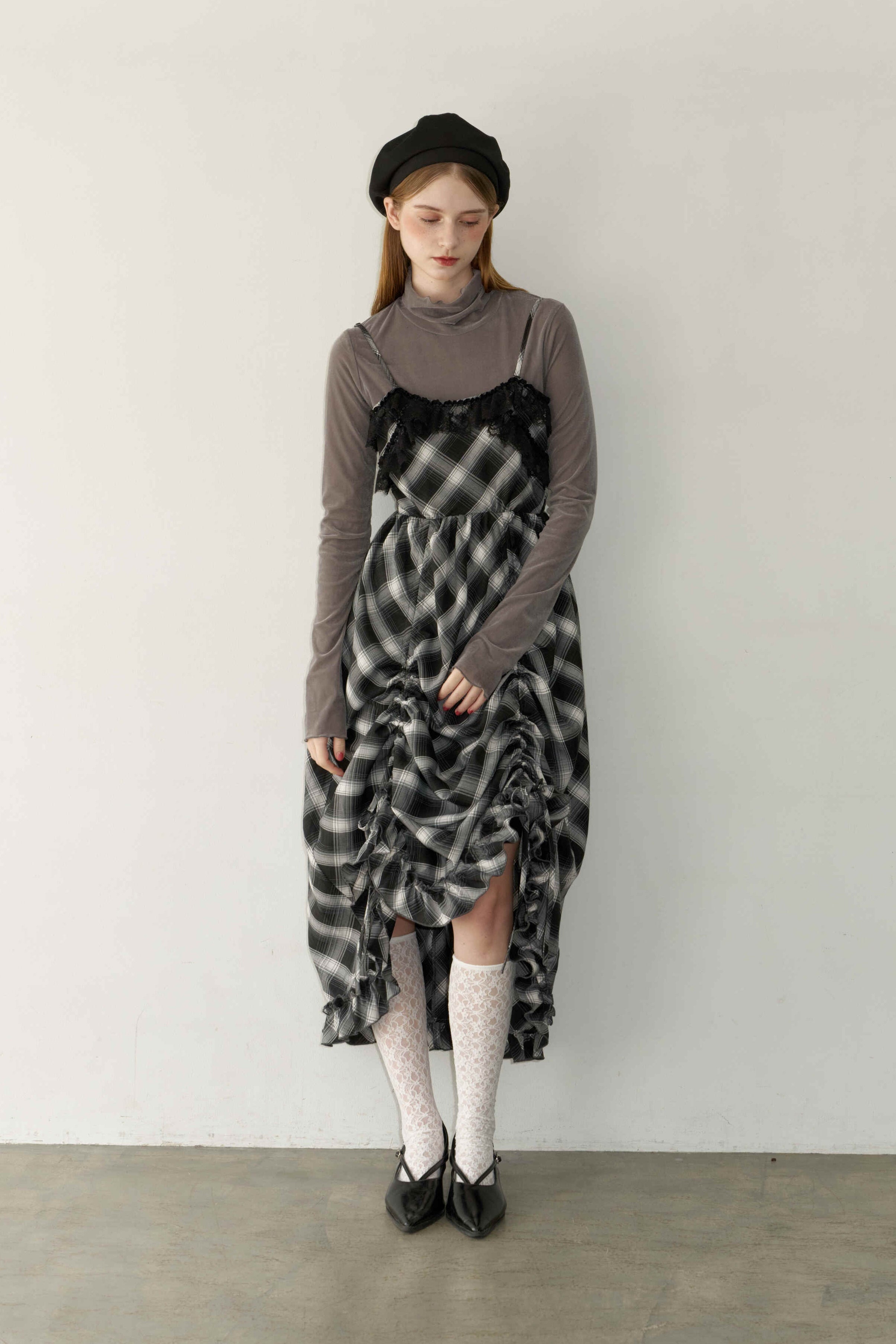 lace drawstring onepiece