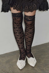 flower lace knee-highs