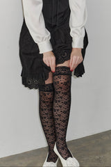 flower lace knee-highs