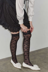 flower lace knee-highs