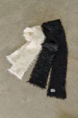 slim knit shaggy muffler