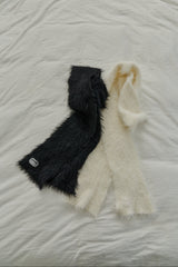 slim knit shaggy muffler