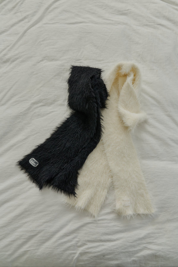 slim knit shaggy muffler
