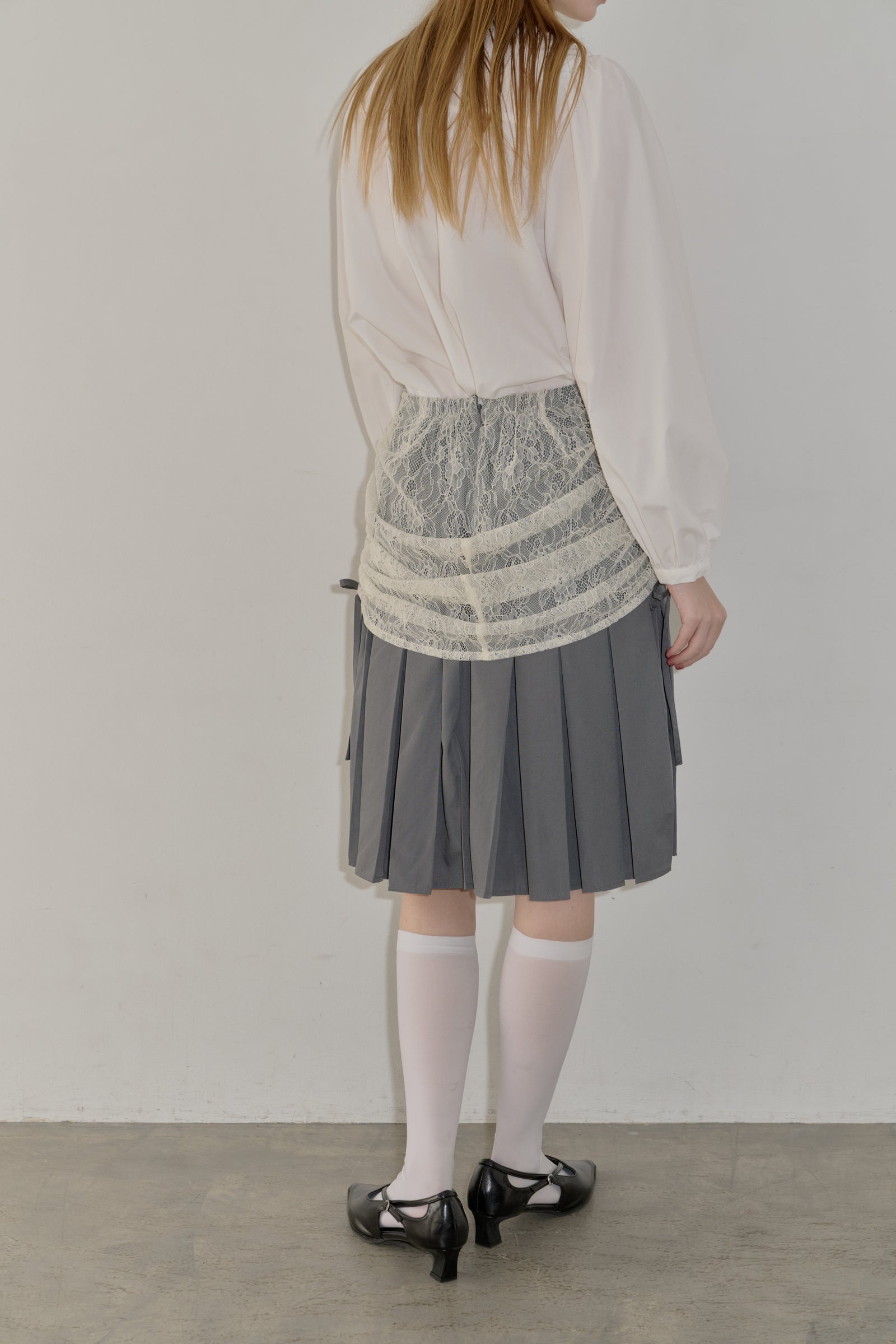 drawstring lace pleats skirt – idem
