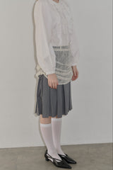 drawstring lace pleats skirt