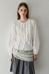 front frill blouse