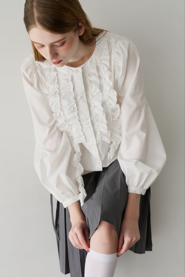 front frill blouse