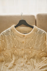 popcorn cable knit cardigan