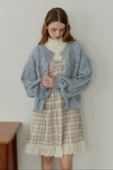 popcorn cable knit cardigan