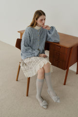 popcorn cable knit cardigan