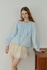 front frill blouse