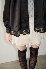 lace collar vintage satin blouse