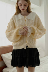 popcorn cable knit cardigan