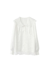 lace collar vintage satin blouse