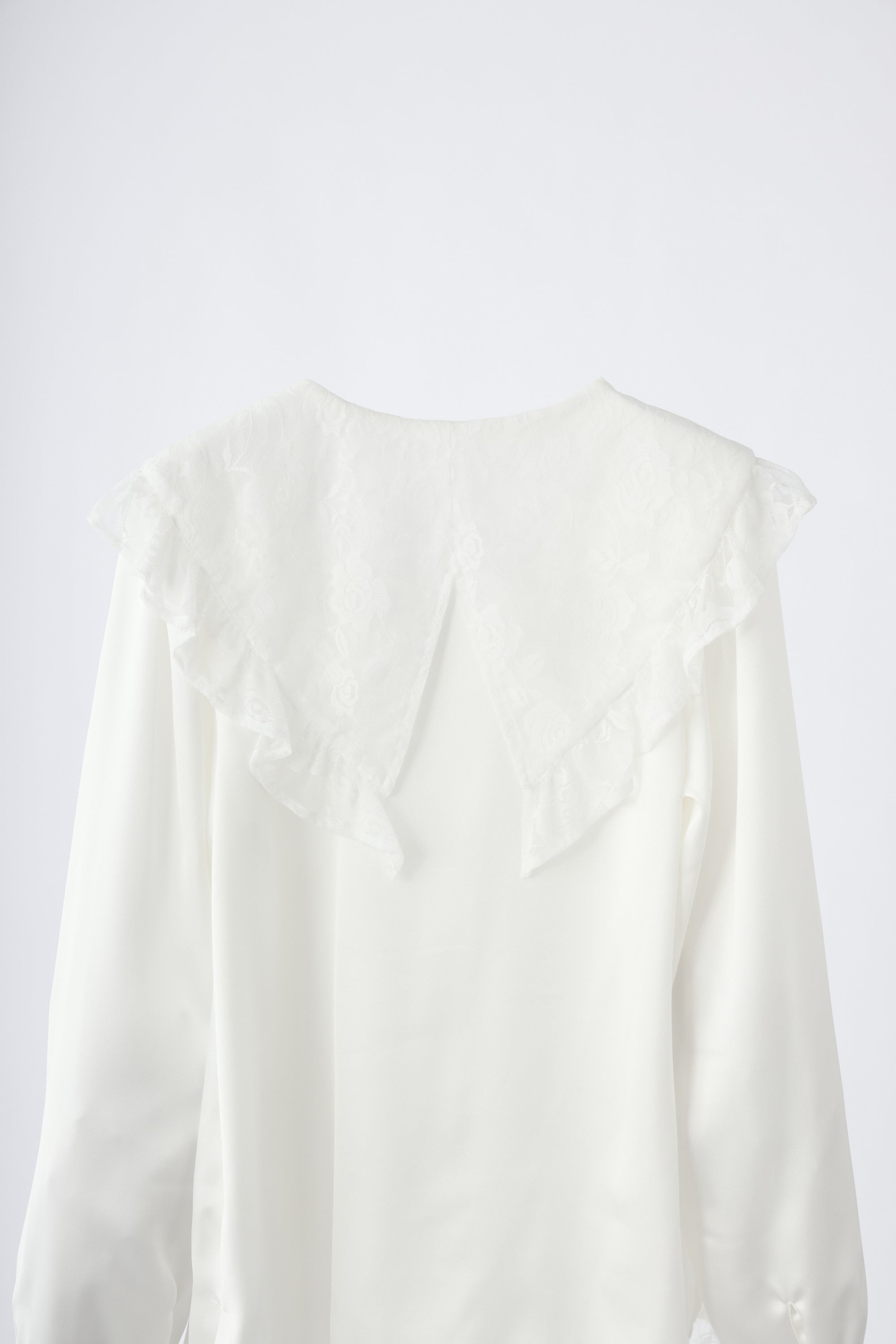 lace collar vintage satin blouse