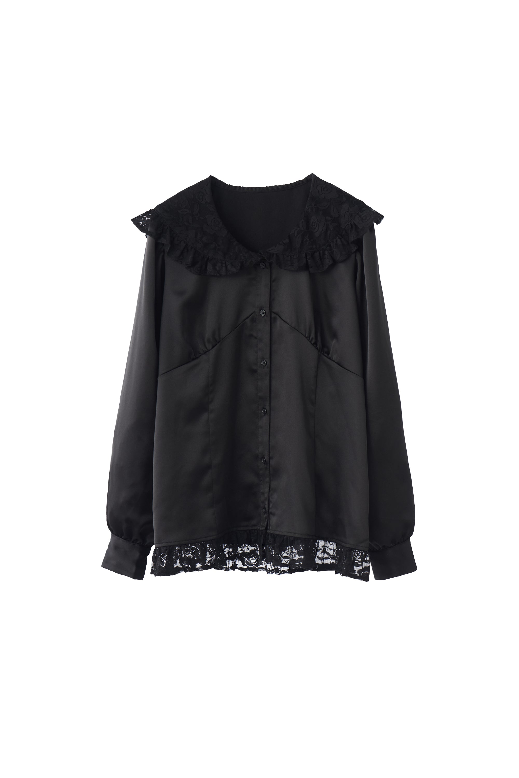 lace collar vintage satin blouse