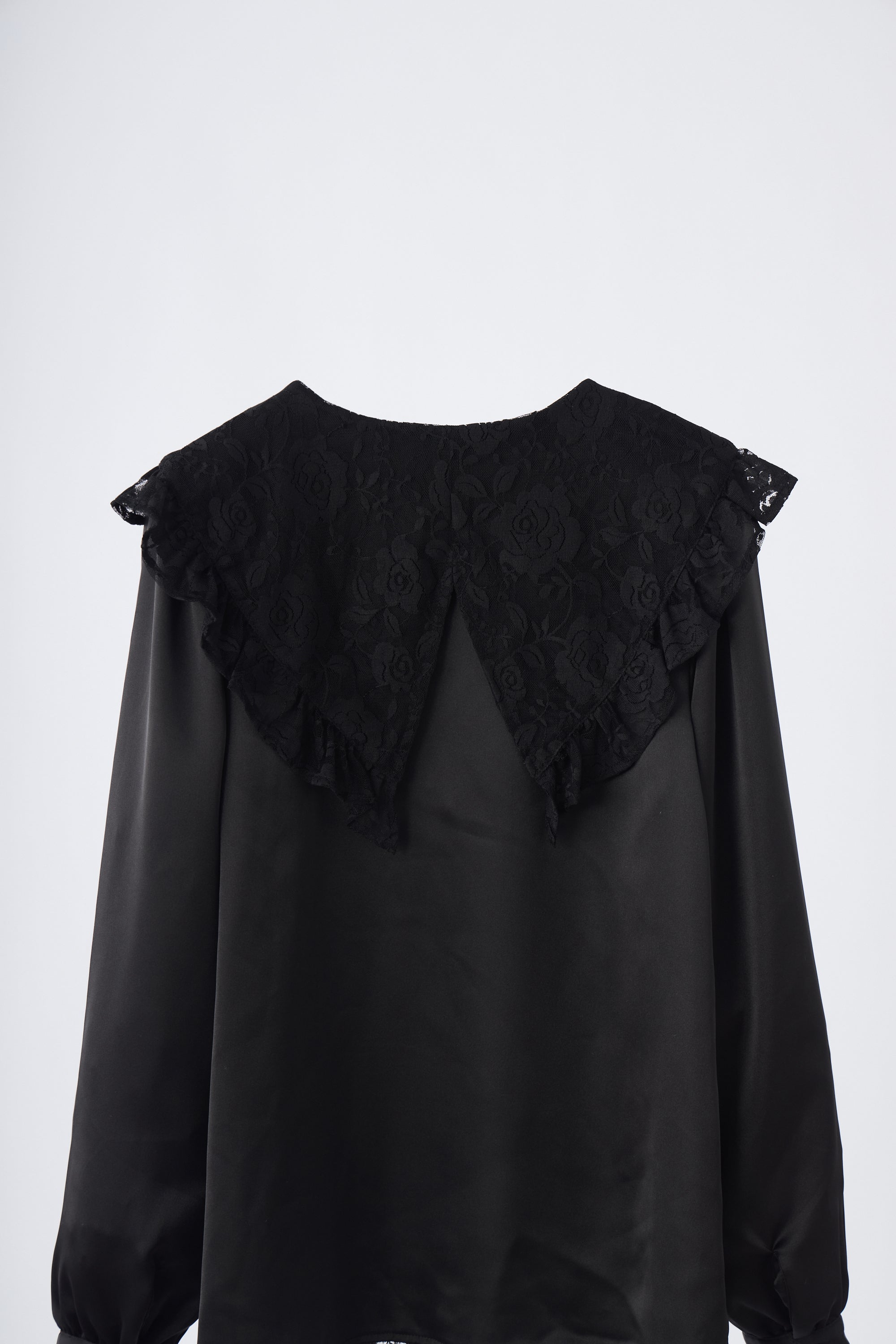 lace collar vintage satin blouse