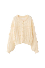 popcorn cable knit cardigan