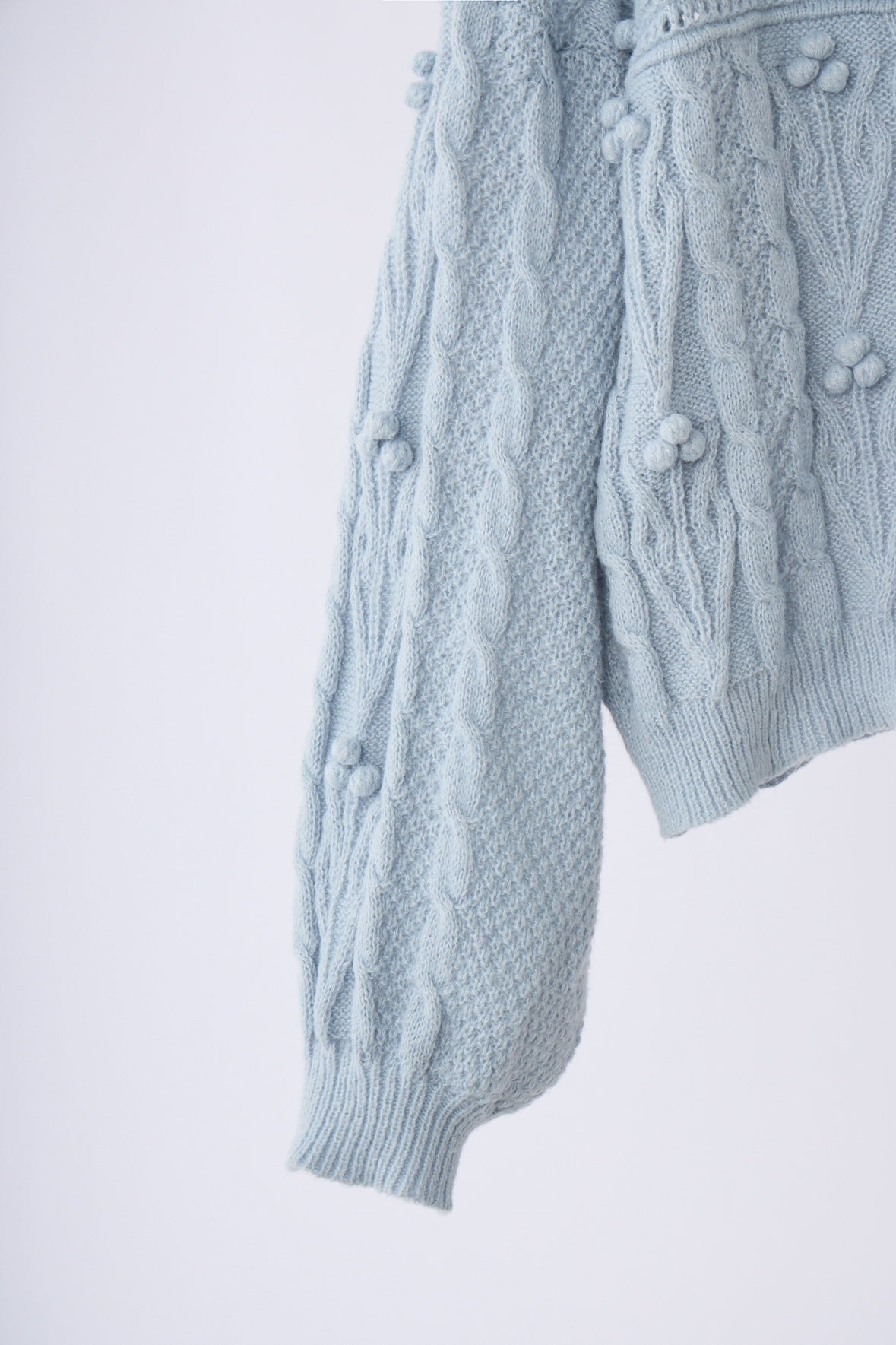 popcorn cable knit cardigan