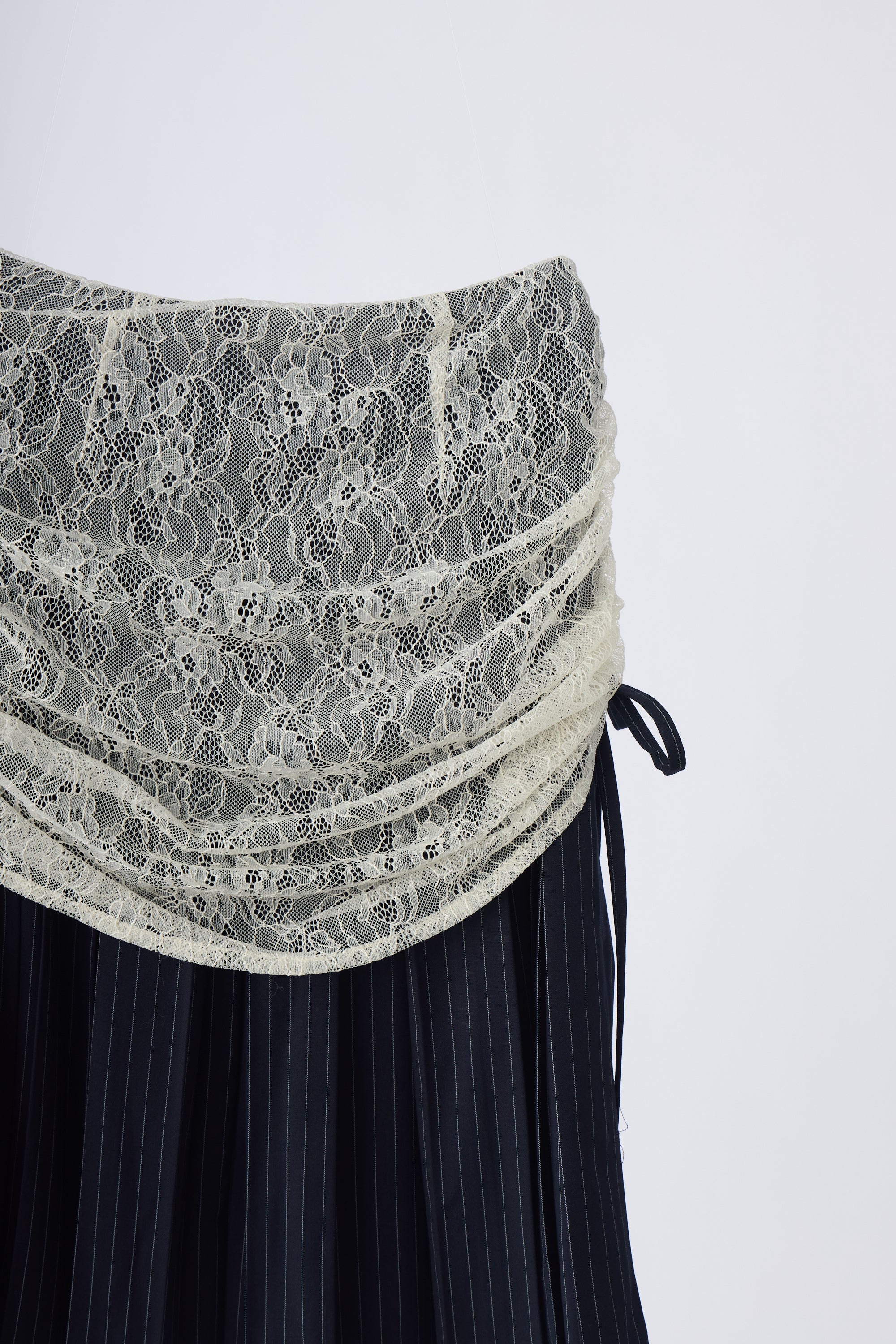 drawstring lace pleats skirt