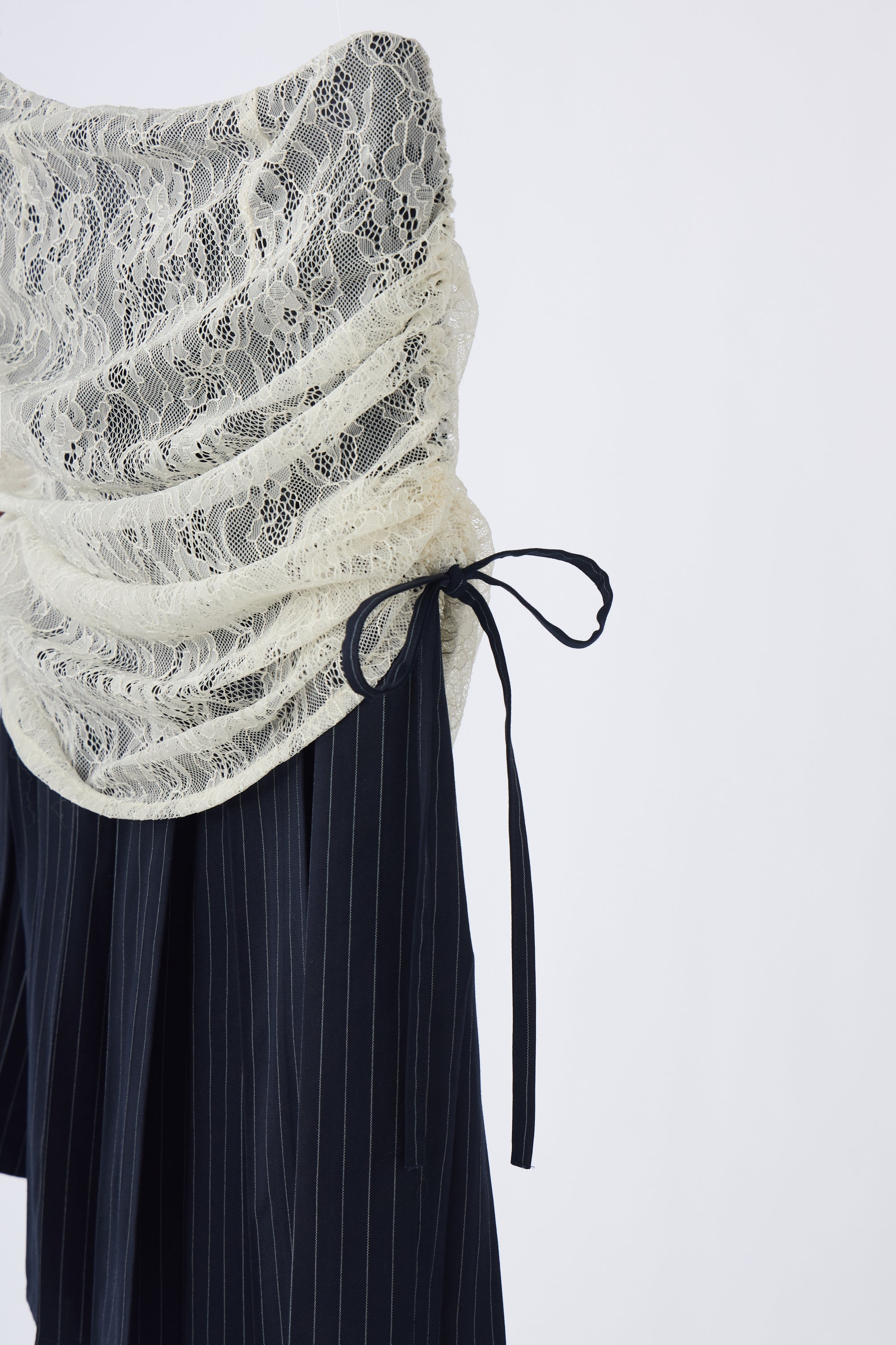 drawstring lace pleats skirt