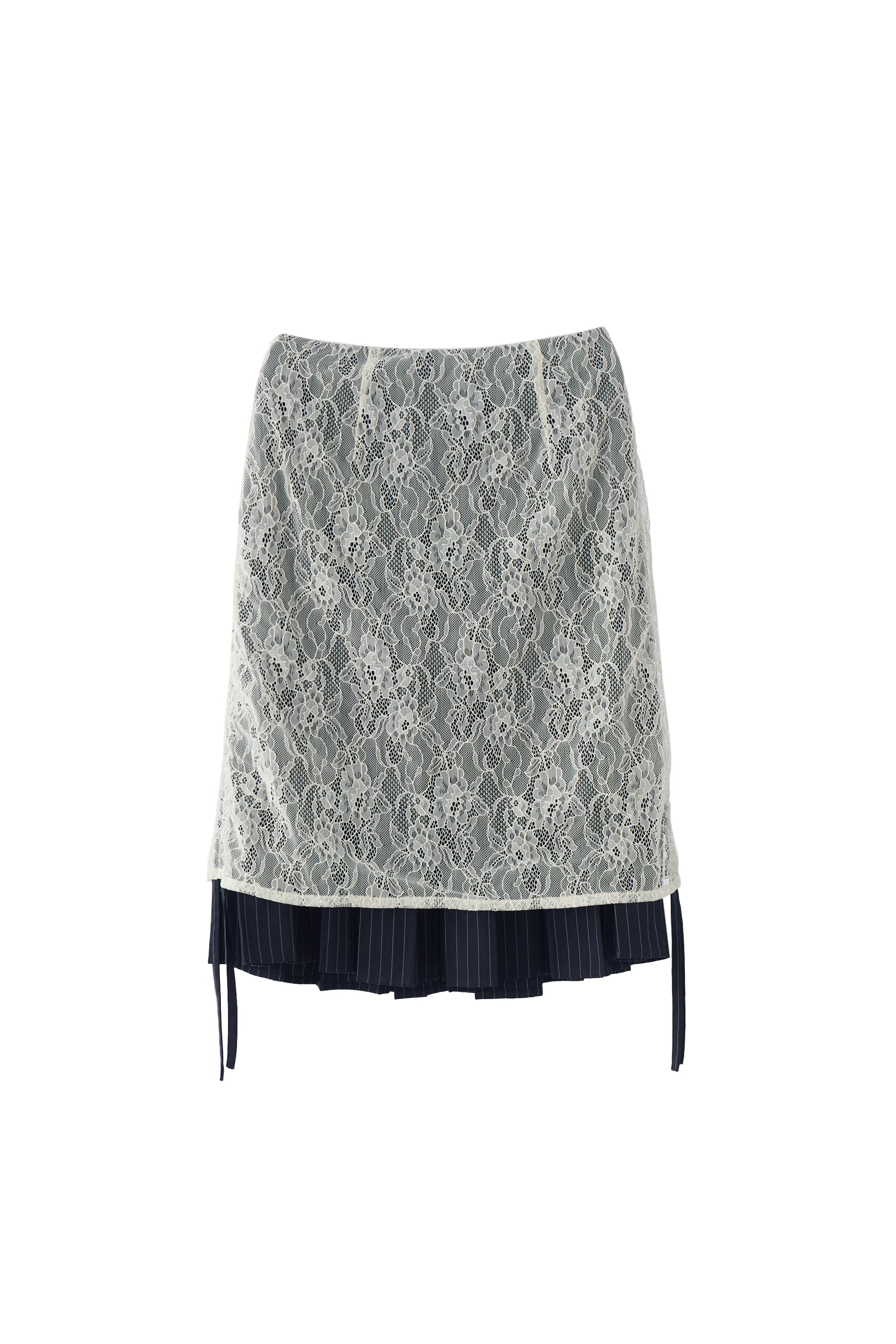 drawstring lace pleats skirt