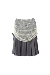 drawstring lace pleats skirt