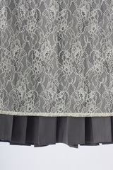 drawstring lace pleats skirt
