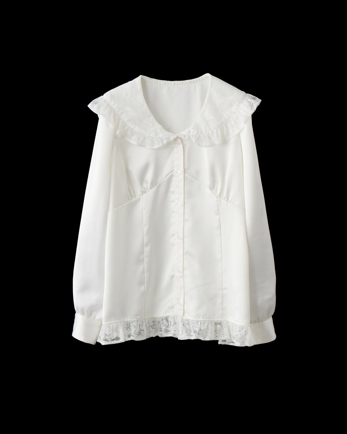 lace collar vintage satin blouse