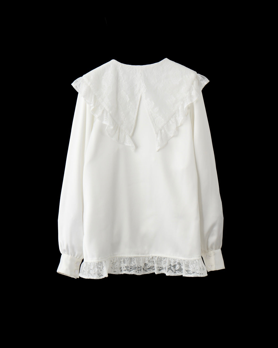 lace collar vintage satin blouse