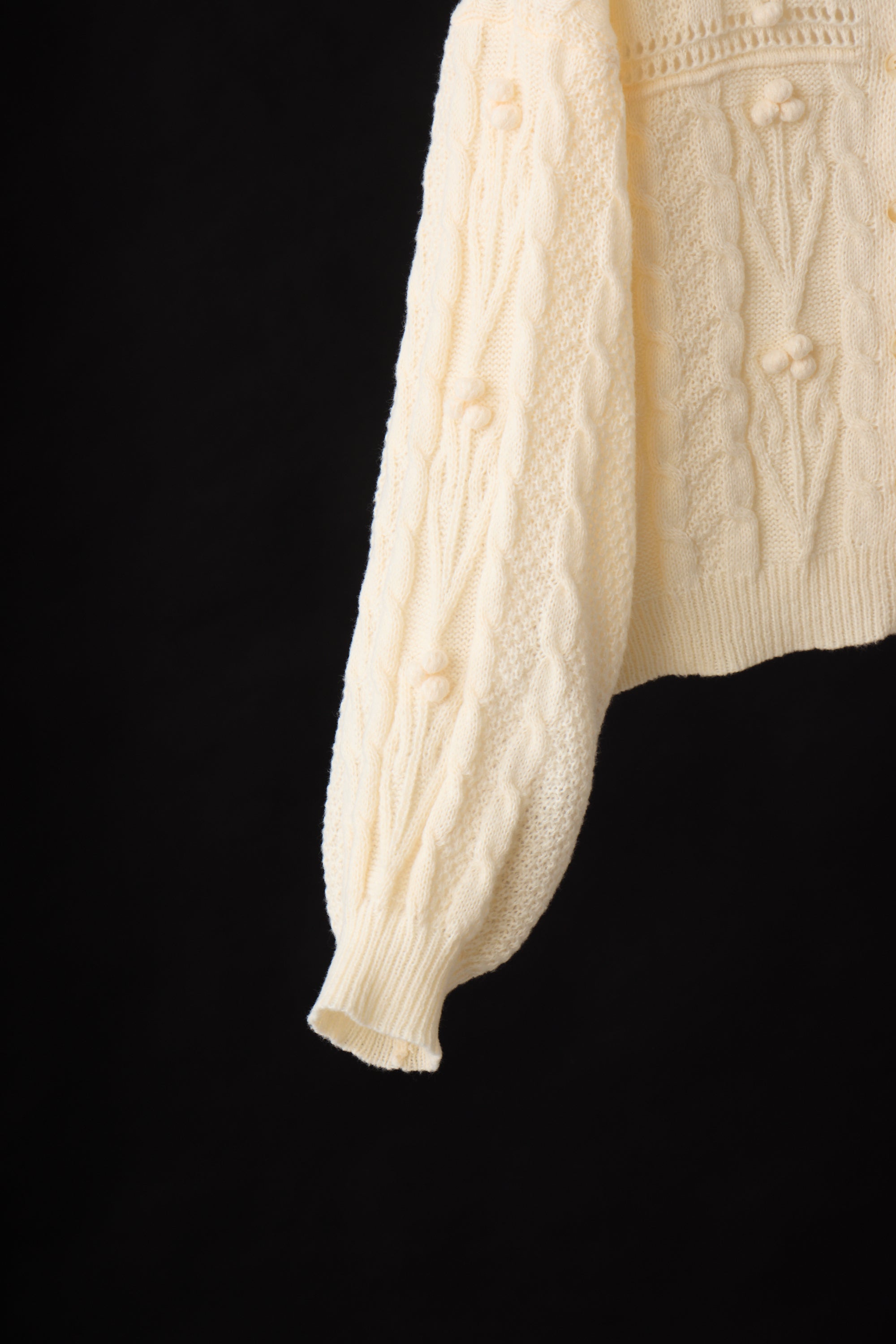 popcorn cable knit cardigan