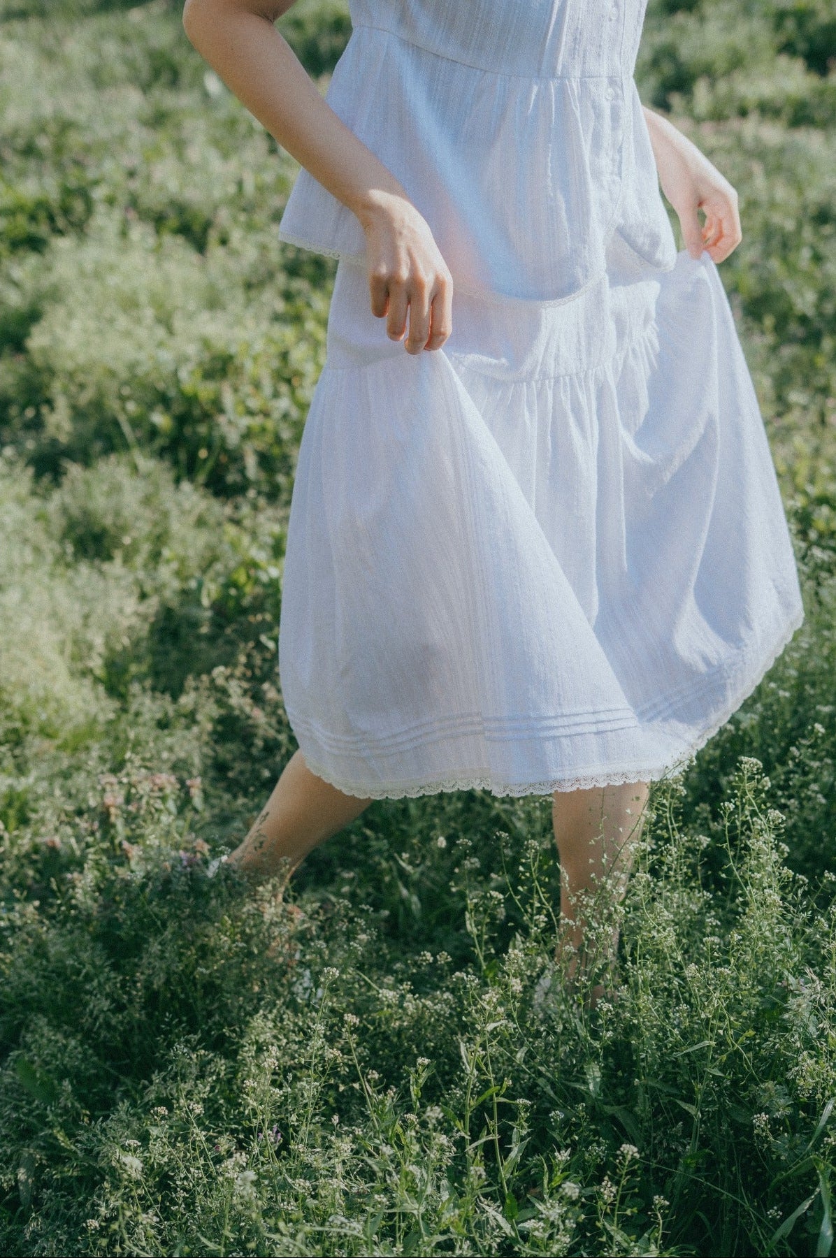 cotton lace vintage skirt