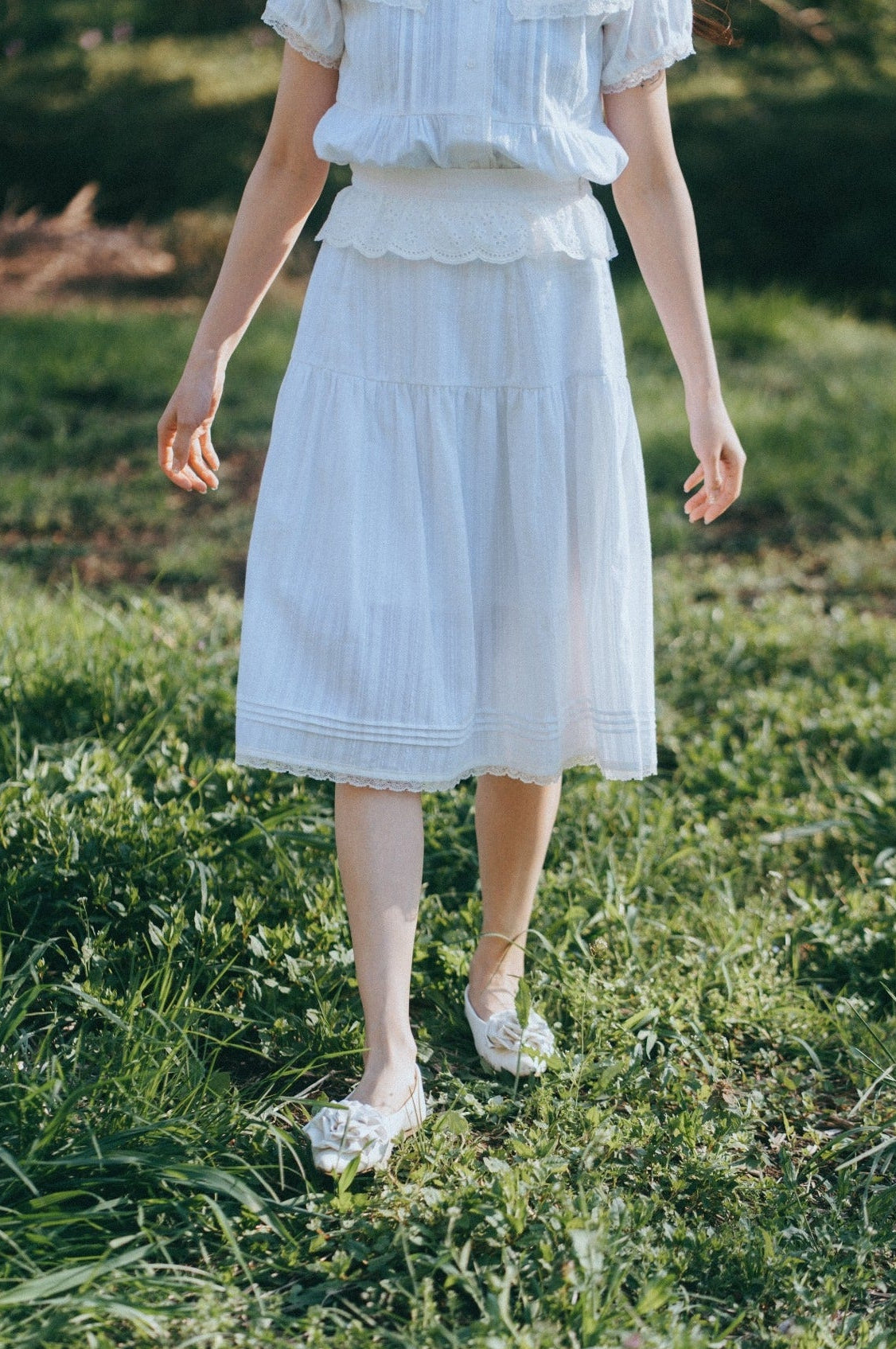 cotton lace vintage skirt