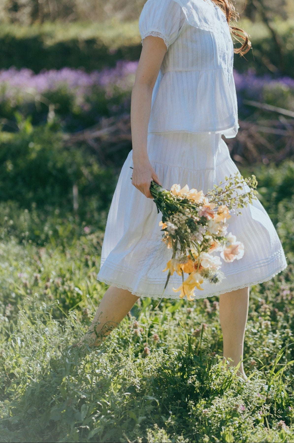 cotton lace vintage skirt