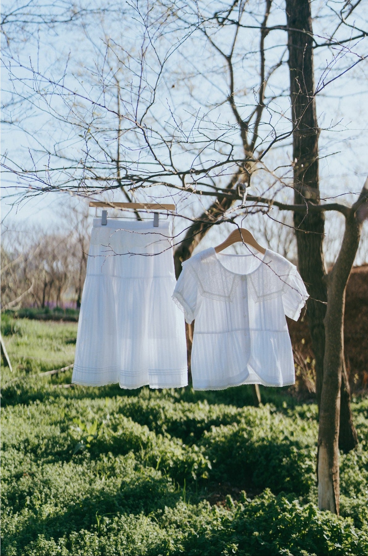 cotton lace vintage skirt