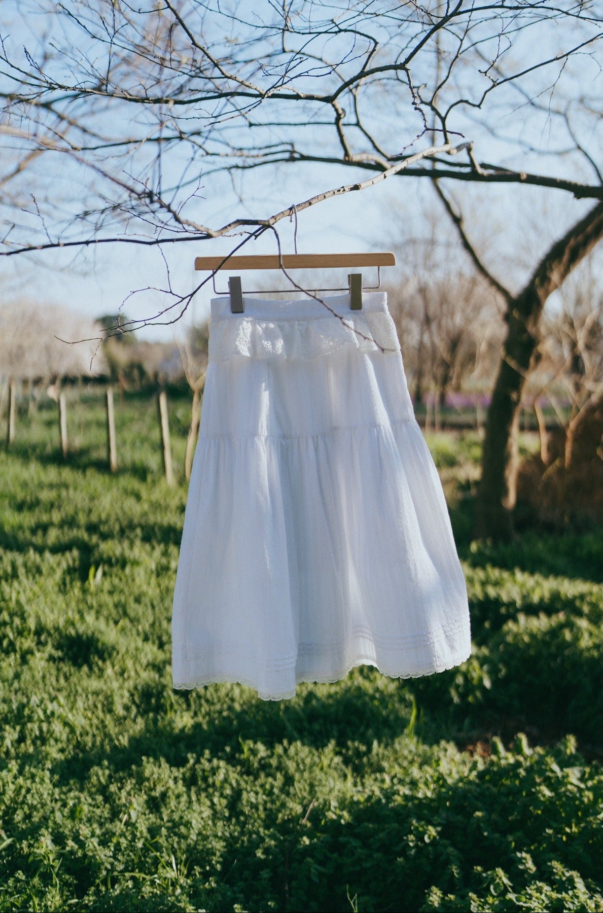 cotton lace vintage skirt