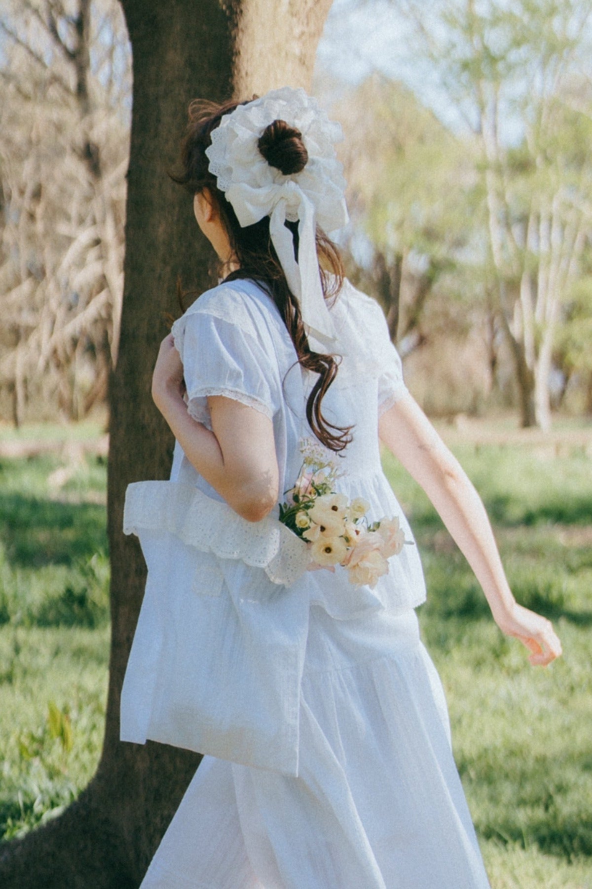 big frill ribbon chouchou
