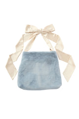 fur big ribbon tote bag