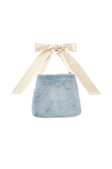 fur big ribbon tote bag