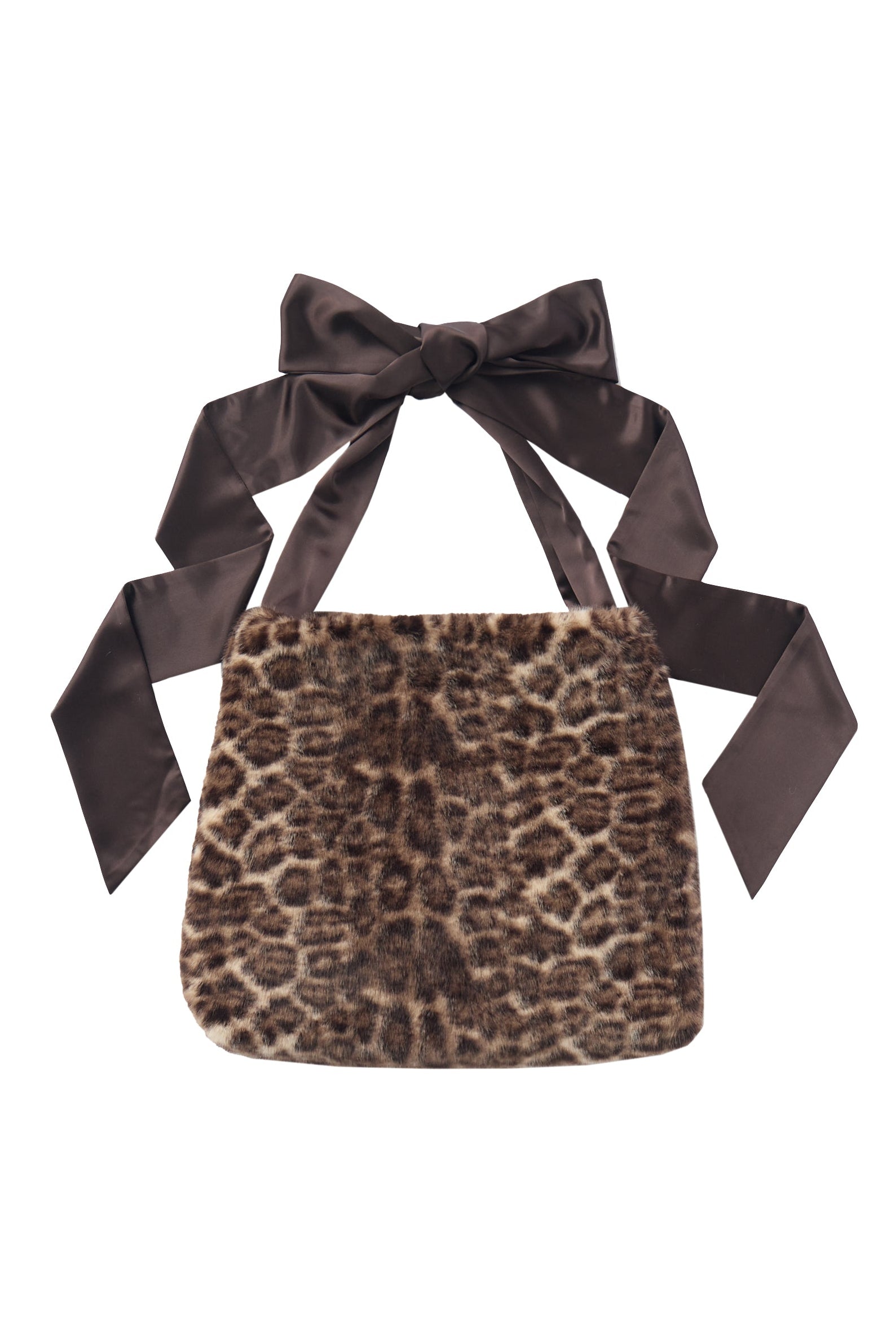 fur big ribbon tote bag